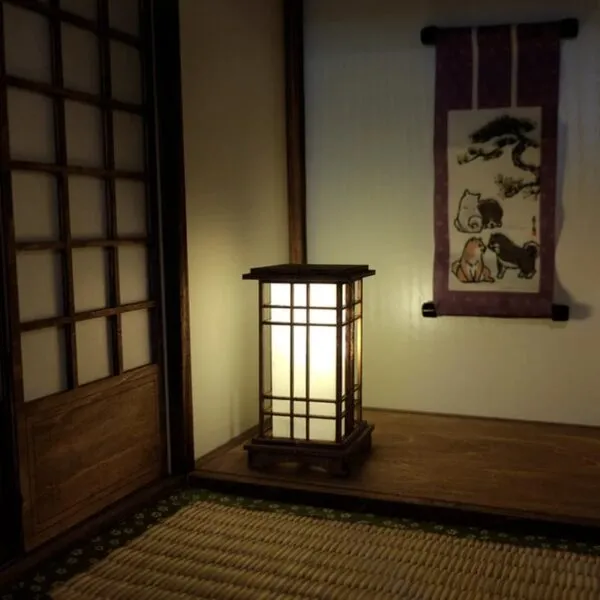 Japanische Laterne Nachtlicht aus Holz mit LED Japanische Laterne Nachtlicht aus Holz mit LED