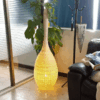 Japanische LED-Stehleuchte aus Rattan