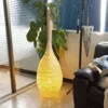 Japanische LED-Stehleuchte aus Rattan