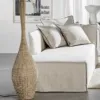 Japanische LED-Stehleuchte aus Rattan