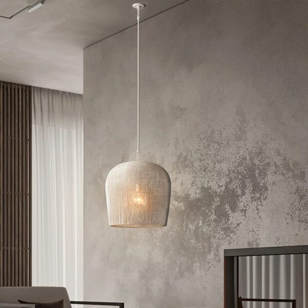 Japanische Pendelleuchte aus Rattan mit LED