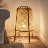 Japanischer LED-Stehleuchten-Set im Rattan-Look