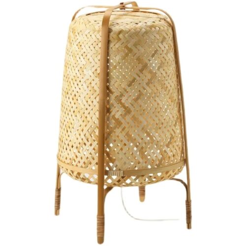 Japanischer LED-Stehleuchten-Set im Rattan-Look