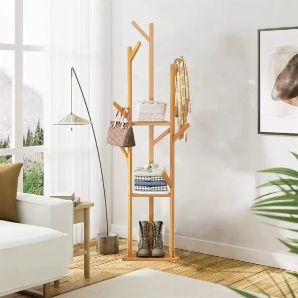 Kleiderständer Holz 3-stufig im Dreieck-Design Kleiderständer Holz 3-stufig im Dreieck-Design