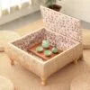 Korb-Tisch mit Stauraum, eckig Korb-Tisch mit Stauraum, eckig