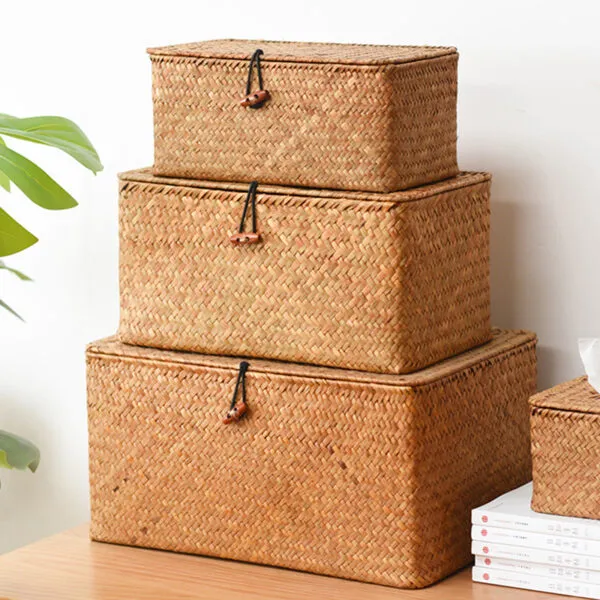 Korb-Truhe aus Naturrattan in 3 Größen Korb-Truhe aus Naturrattan in 3 Größen