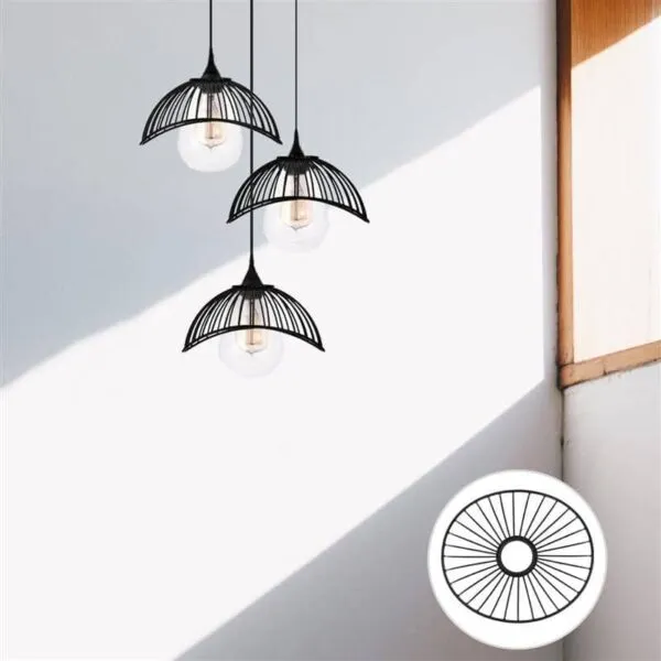 Lampenschirm Lotus aus Rattan