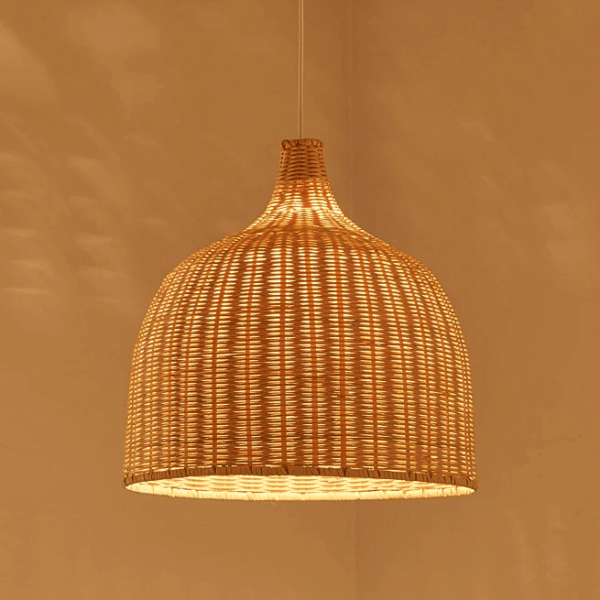 Lampenschirm Rattanoptik im Stil einer Chinesischen Laterne