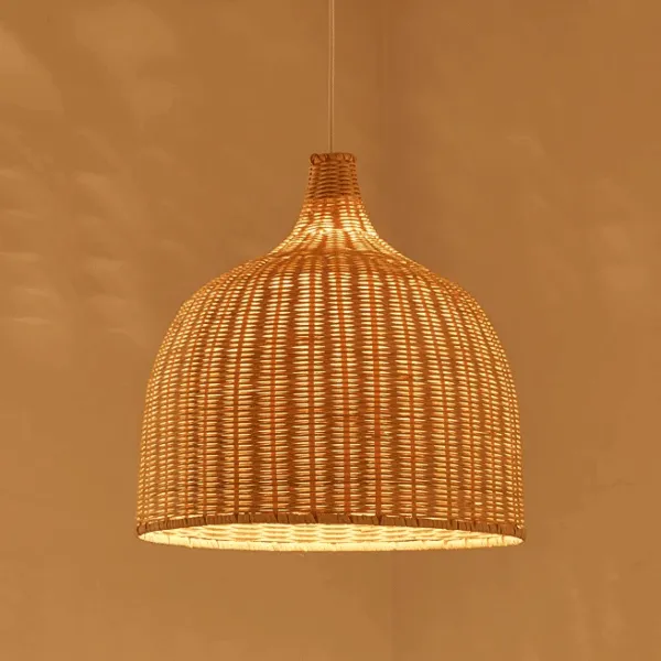 Lampenschirm Rattanoptik im Stil einer Chinesischen Laterne