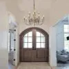 LED-Deckenleuchte im Kronleuchter-Stil aus Holz LED-Deckenleuchte im Kronleuchter-Stil aus Holz