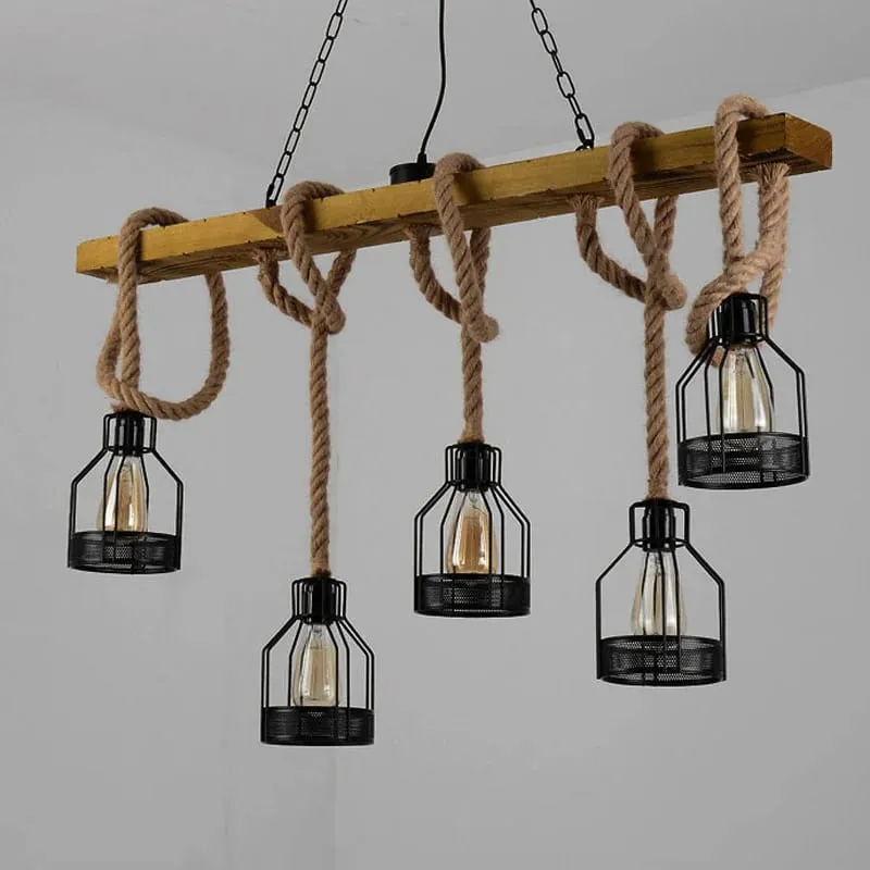 Holz, Seil und LED im Industrie-Stil