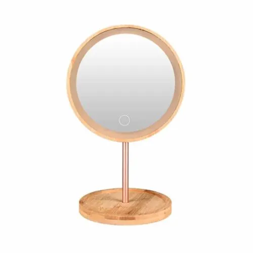 LED-Make-up-Spiegel aus Holz LED-Make-up-Spiegel aus Holz