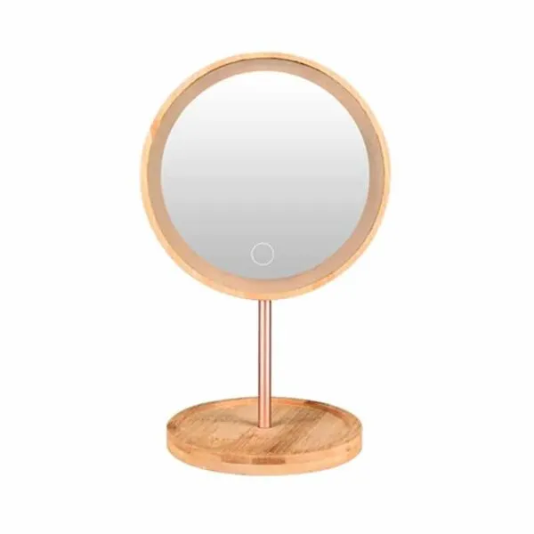 LED-Make-up-Spiegel aus Holz LED-Make-up-Spiegel aus Holz