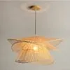 Mehrstufige Pendelleuchte aus Rattan