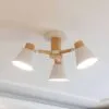 Moderne 3-flammige LED-Hängeleuchte aus Holz Moderne 3-flammige LED-Hängeleuchte aus Holz