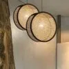 Moderne Hängelampe aus Rattan Beige Moderne Hängelampe aus Rattan Beige