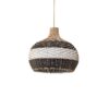 Moderne Hängelampe aus Rattan Weiß