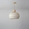 Moderne Hängelampe aus Rattan Weiß Moderne Hängelampe aus Rattan Weiß
