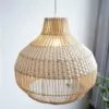 Moderne Hängelampe aus Rattan Weiß Moderne Hängelampe aus Rattan Weiß