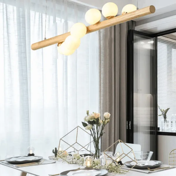 Moderne Künstlerische Holz-Hängelampe mit LED Moderne Künstlerische Holz-Hängelampe mit LED