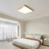 Moderne LED-Deckenleuchte aus Holz, quadratisch