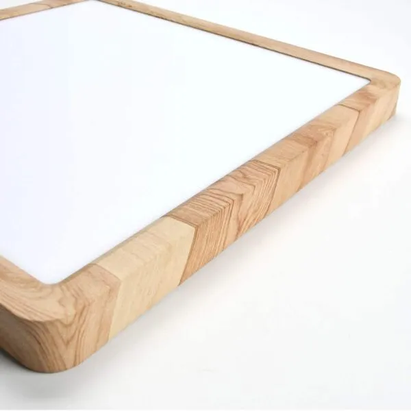 Moderne LED-Deckenleuchte aus Holz, quadratisch