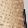 Moderne Schreibtischlampe aus Rattan und Metall, zylindrischer Schirm auf Beinen Moderne Schreibtischlampe aus Rattan und Metall, zylindrischer Schirm auf Beinen