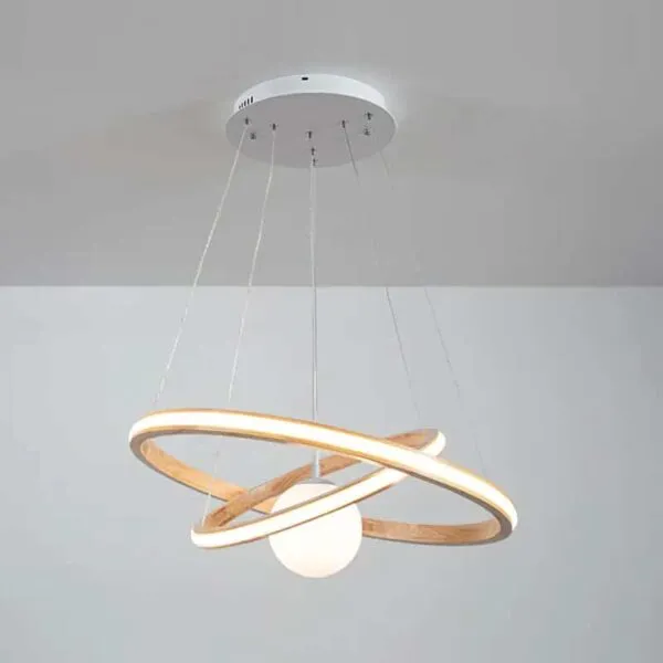 Moderner LED-Holzleuchter Moderner LED-Holzleuchter