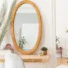 Möbelgriff aus Holz und Rattan in Beige Möbelgriff aus Holz und Rattan in Beige