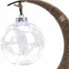 Mondförmige Rattanlampe mit Silberglanz