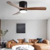Nordische Deckenleuchte mit Ventilator aus Holz und Rattan Nordische Deckenleuchte mit Ventilator aus Holz und Rattan
