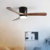 Nordische Deckenleuchte mit Ventilator aus Holz und Rattan Nordische Deckenleuchte mit Ventilator aus Holz und Rattan