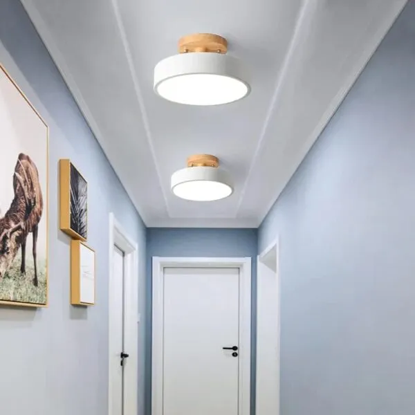 Nordische LED-Deckenleuchte aus Holz, rund Nordische LED-Deckenleuchte aus Holz, rund