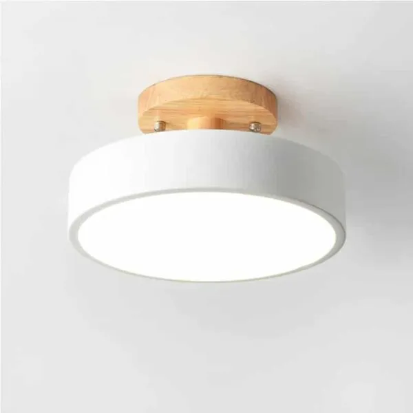 Nordische LED-Deckenleuchte aus Holz, rund Nordische LED-Deckenleuchte aus Holz, rund