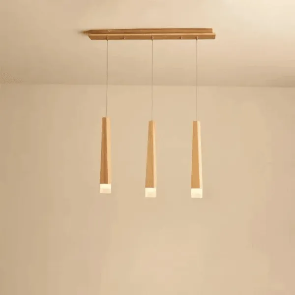 Nordische LED-Hängeleuchte aus Holz