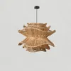 Nordischer Minimalismus Stroh-Hängelampe Nordische minimalistische Stroh-Hängelampe im Wohnzimmer, naturbelassene Oberfläche