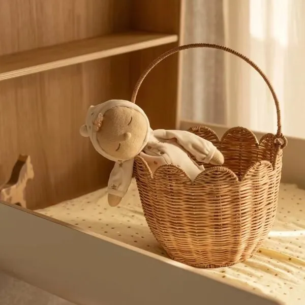 Nordischer Rattan-Optik Aufbewahrungskorb