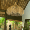 Orientalische Rattan-Hängelampe als Kuppel