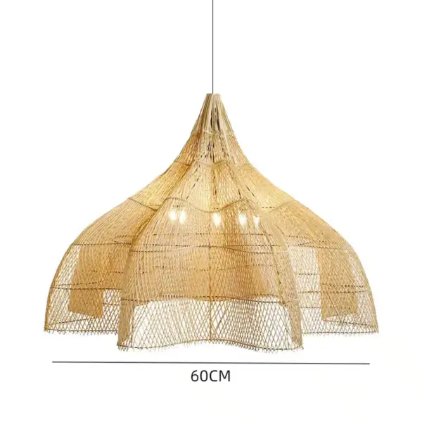 Orientalische Rattan-Hängelampe als Kuppel