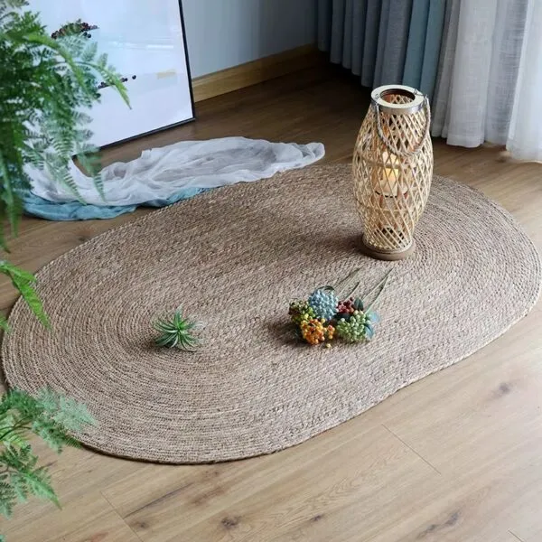 Ovaler Weiden-Teppich, handgeflochten Ovaler Weiden-Teppich, handgeflochten
