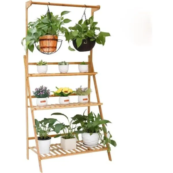 Pflanzenregal aus Bambus, 3-stufig Pflanzenregal aus Bambus, 3-stufig