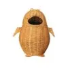 Pinguin-Abfalleimer aus Rattan und Bambus Pinguin-Abfalleimer aus Rattan und Bambus