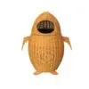 Pinguin-Abfalleimer aus Rattan und Bambus Pinguin-Abfalleimer aus Rattan und Bambus