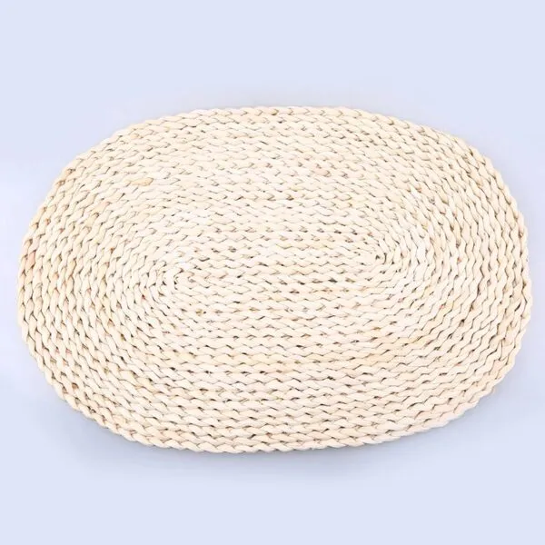 Platzset-Set oval im Rattan-Look aus Maisblatt Platzset-Set oval im Rattan-Look aus Maisblatt