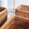 Rattan-Aufbewahrungskorb, rechteckig Rattan-Aufbewahrungskorb, rechteckig