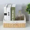 Rattan-Aufbewahrungskorb rechteckig, Retro-Design