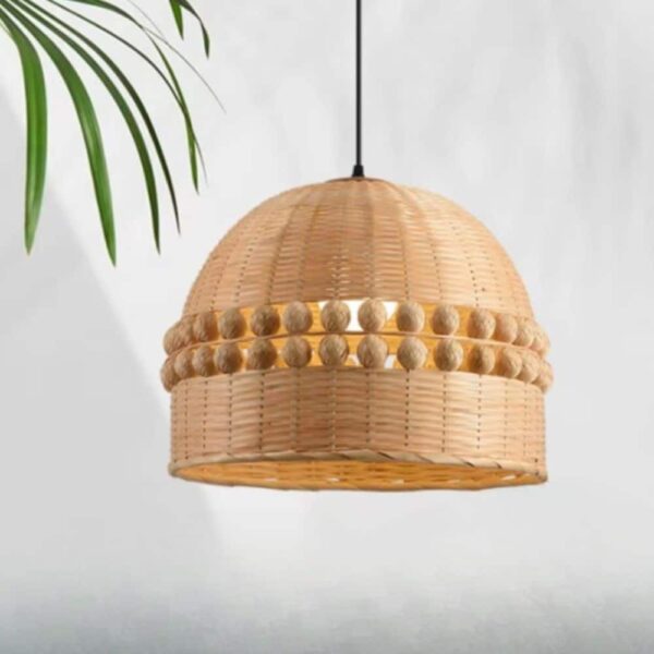 Rattan-Deckenleuchte im Boho-Stil Beige