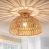 Rattan-Deckenleuchte im Boho-Stil Braun