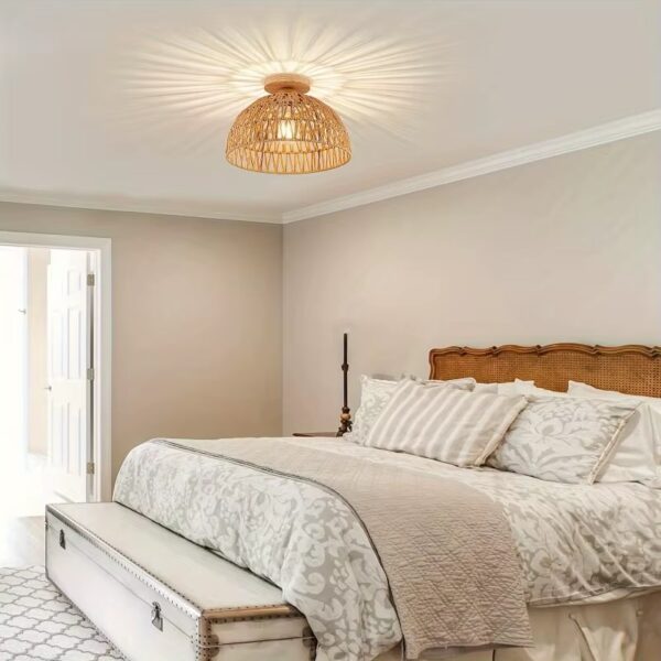 Rattan-Deckenleuchte im Boho-Stil Braun