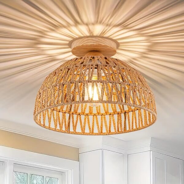 Rattan-Deckenleuchte im Boho-Stil Braun